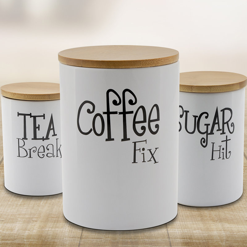 Gracie Oaks 3 Piece Coffee, Tea & Sugar Jar Set & Reviews Wayfair.ca